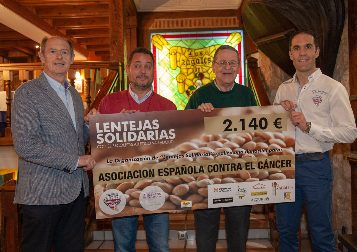 El Recoletas Atlético Valladolid y Alimentos de Valladolid entregan la recaudación obtenida con sus Lentejas Solidarias